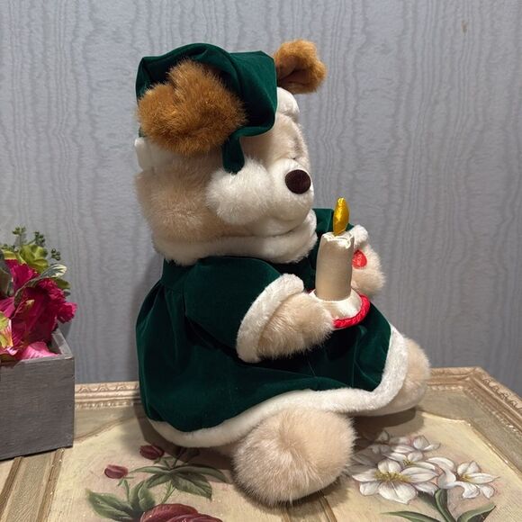 Vintage Candy Cane Lane Musical Light Up Christmas Bear Plush SEE VIDEO - Picture 4 of 8
